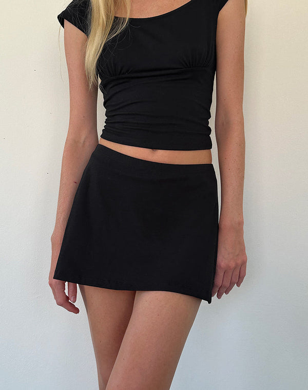 motel rocks Nidya A-Line Mini Skirt in Black
