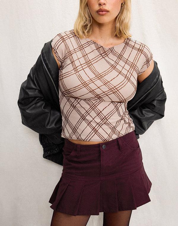 Motel Rocks Nova Top In Nude Sketchy Stripe