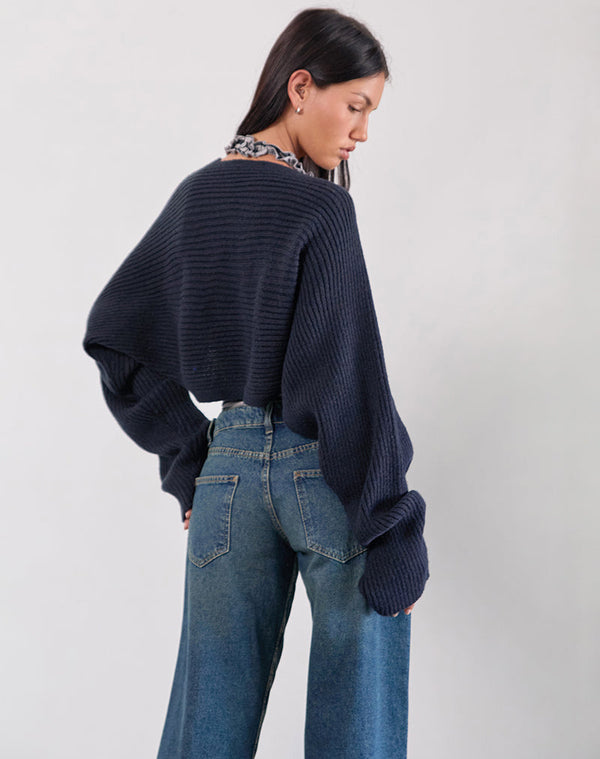 Motel Rocks Nuria Shrug In Navy