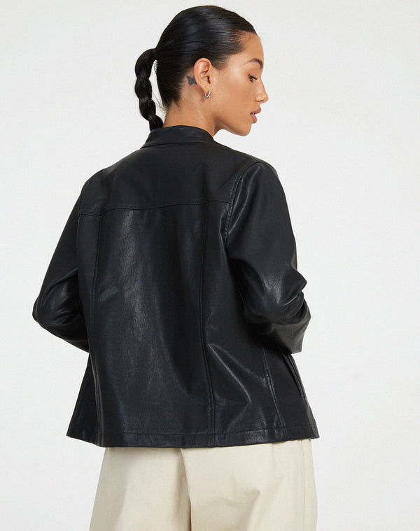 Motel Rocks Olivia Jacket In PU Black