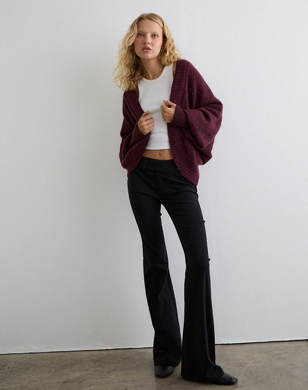 Motel Rocks Pasha Shrug Cardigan In Dark Cherry