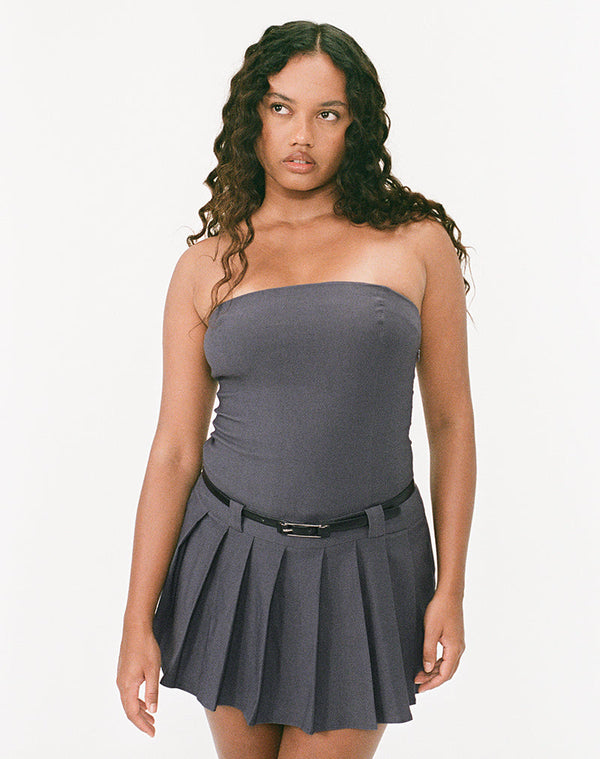 Motel Rocks Payoda Bandeau Mini Dress In Dark Grey