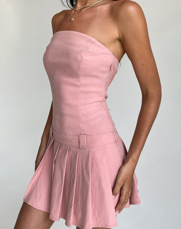 Motel Rocks Payoda Bandeau Mini Dress In Pink