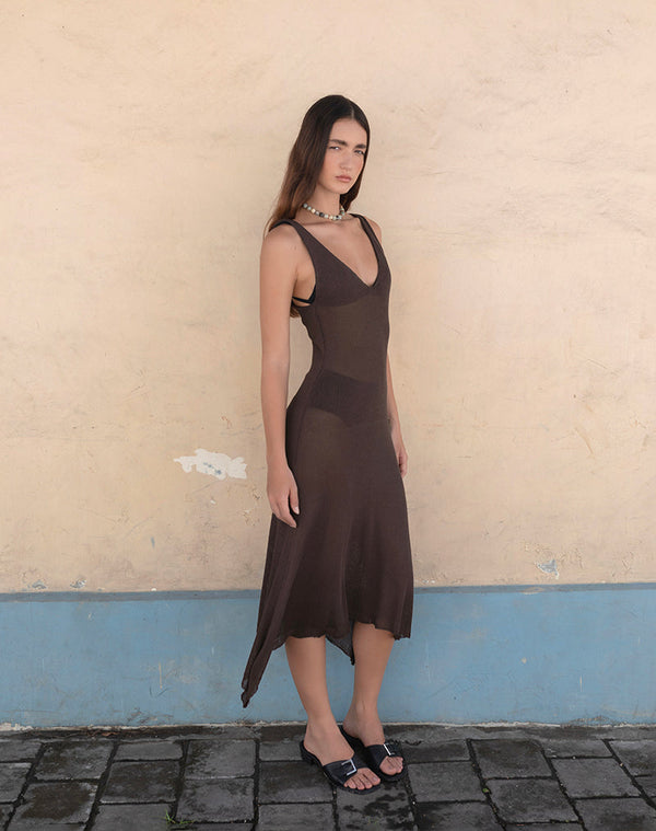motel rocks Rabindra Maxi Dress in Brown