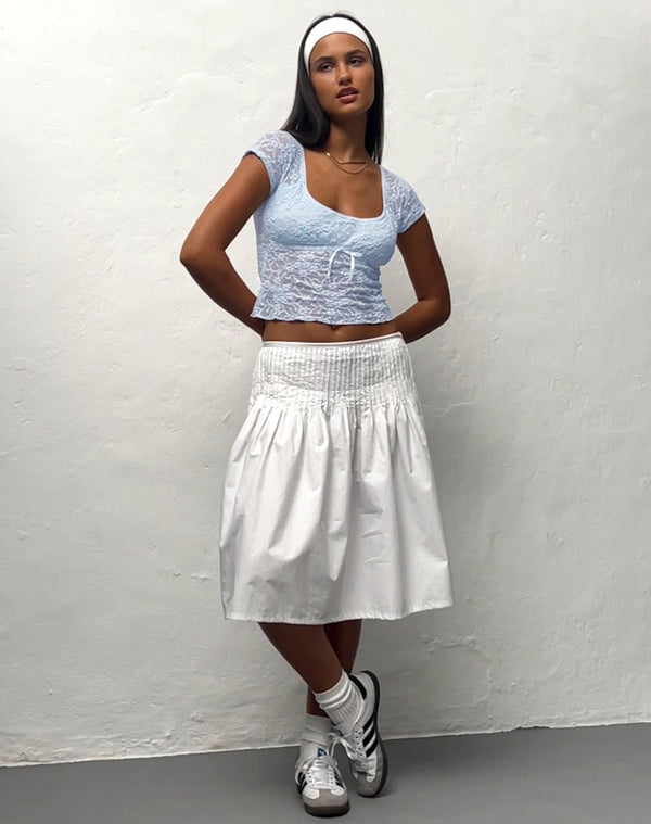 Motel Rocks Rada Top In Lace Ice Blue