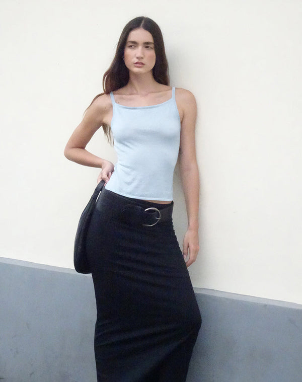 Motel Rocks Raiya Vest Top In Baby Blue