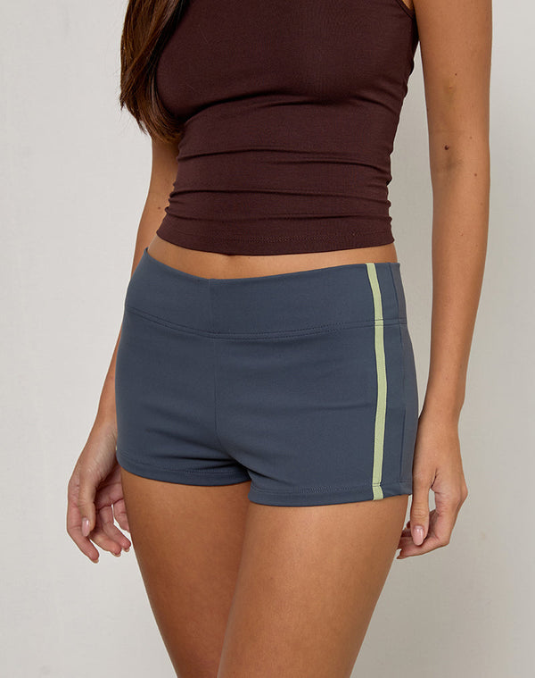 Motel Rocks Rapal Short In Navy With Sage Binding