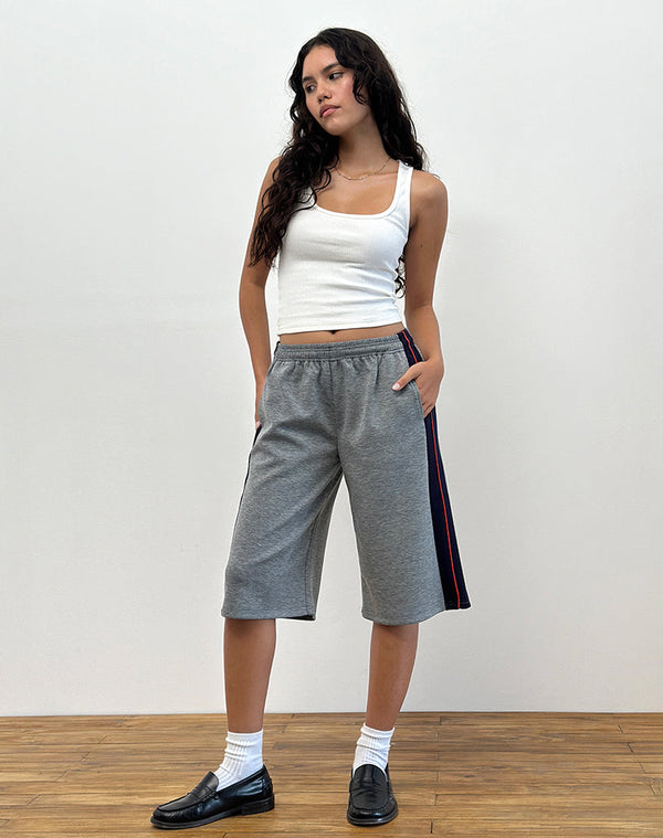 Motel Rocks Ridley Side Stripe Shorts In Grey