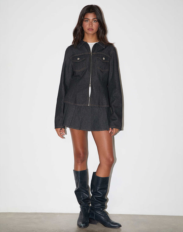 Motel Rocks Rohana Jacket In Chambray Indigo