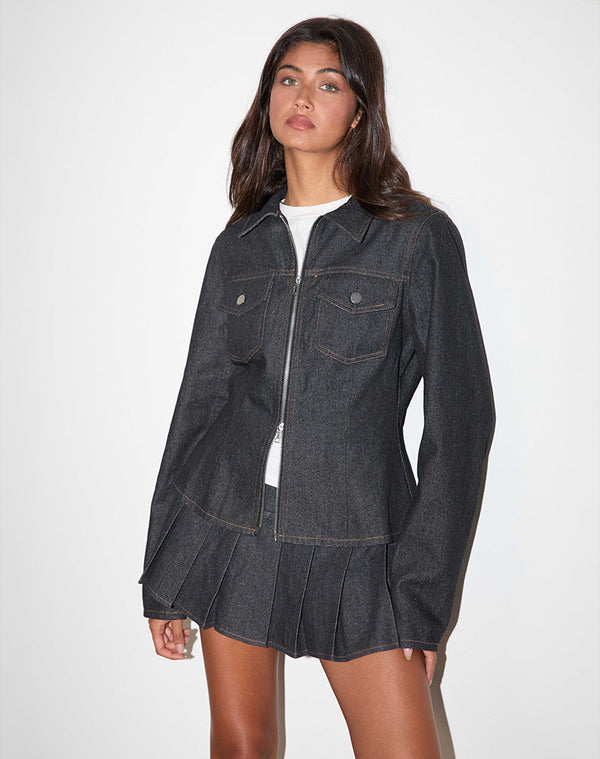 motel rocks Rohana Jacket in Chambray Indigo