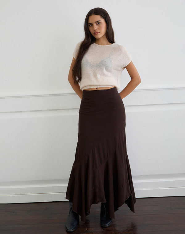 Motel Rocks Rombe Maxi Skirt In Bitter Chocolate