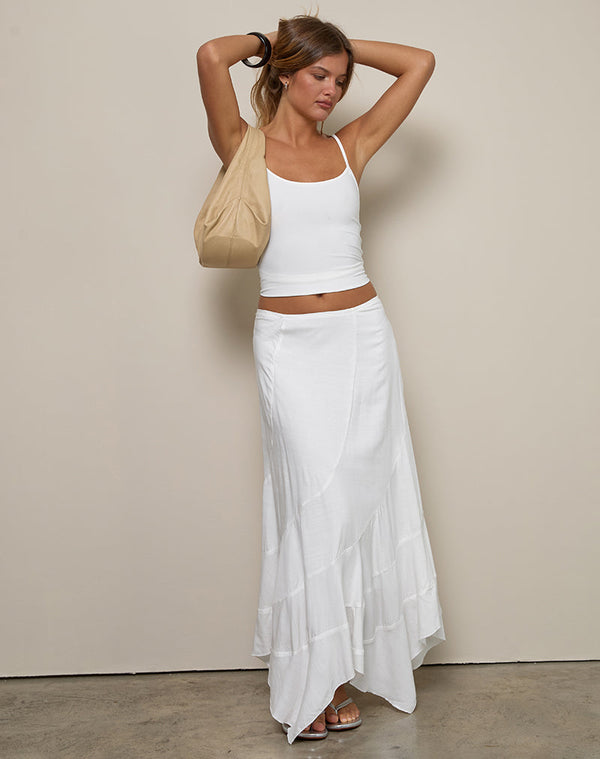 Motel Rocks Rombe Seamed Fairy Maxi Skirt In Ivory