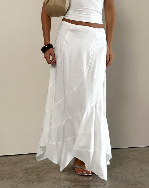 motel rocks Rombe Seamed Fairy Maxi Skirt in Ivory