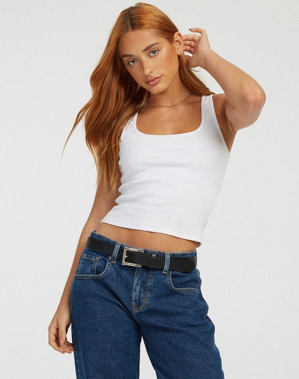 Motel Rocks Roxe Vest Top In White