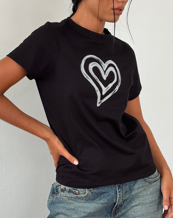 Motel Rocks Saki Tee In Black With Love Tie Dye