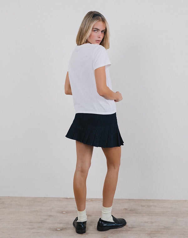 Motel Rocks Saki Tee In White With Baby Deer Print