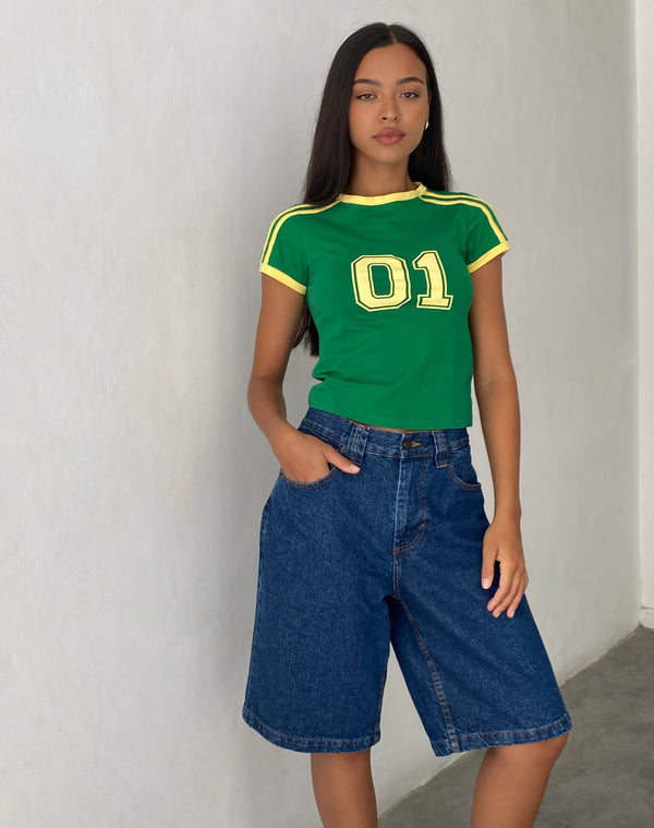 Motel Rocks Salda Sporty Fitted Tee In Green