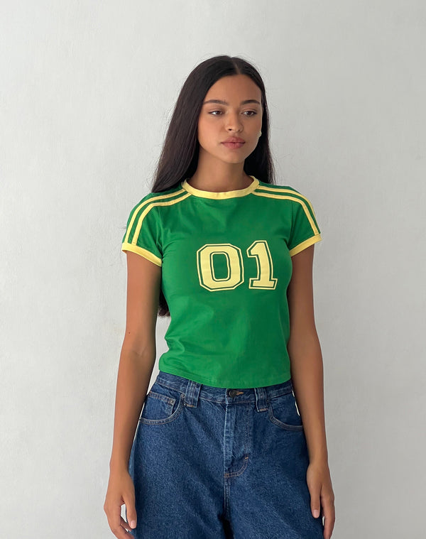 Motel Rocks Salda Sporty Fitted Tee In Green