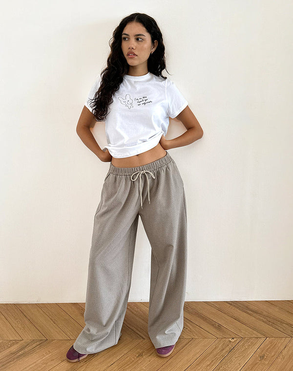 Motel Rocks Sasari Oversized Trouser In Check Grey