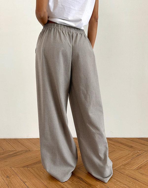 Motel Rocks Sasari Oversized Trouser In Check Grey