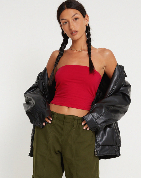 motel rocks Shae Bandeau Top in Racing Red