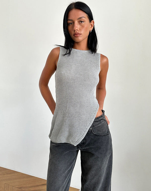 motel rocks Shartina Tank Top in Grey Knit