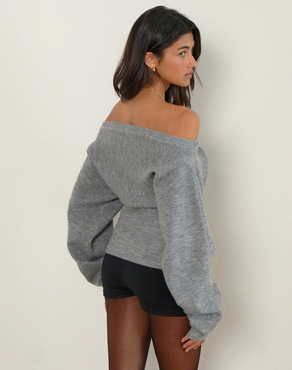 Motel Rocks Sikuna Bow Jumper In Grey