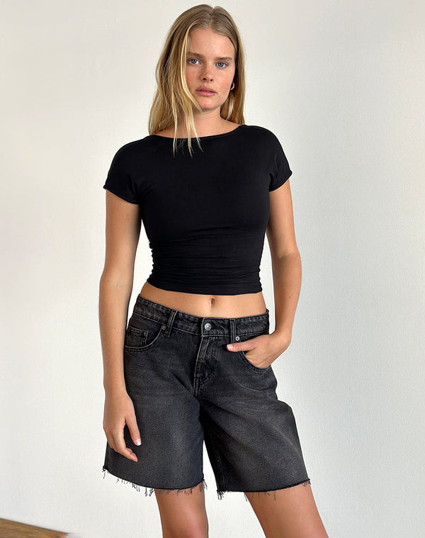 Motel Rocks Sipang Tie Back Top In Black