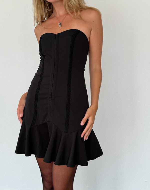 motel rocks Snana Mini Dress in Tailoring Black