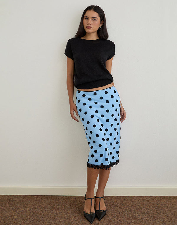 Motel Rocks Sorin Deep Waistband Top In Knit Black