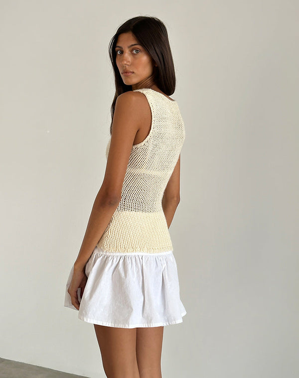 Motel Rocks Sujati Top In Rib Neutral