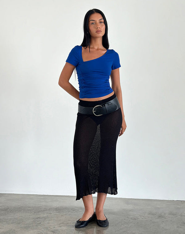 Motel Rocks Sunbeya Asymmetric Top In Cobalt