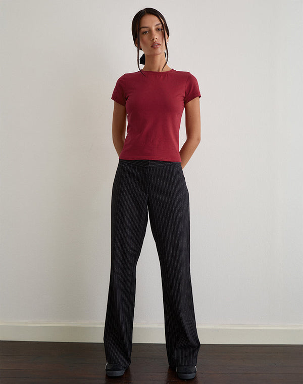 Motel Rocks Sutin Tee In Adrenaline Red