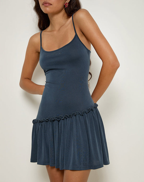 Motel Rocks Suvi Cami Mini Dress In Ocean Storm