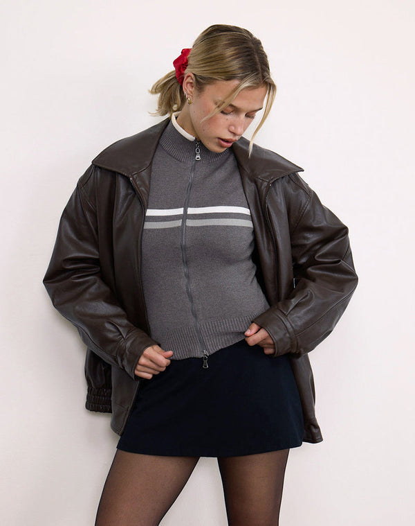 Motel Rocks Tabeya Sleeveless Knit Jacket In Grey