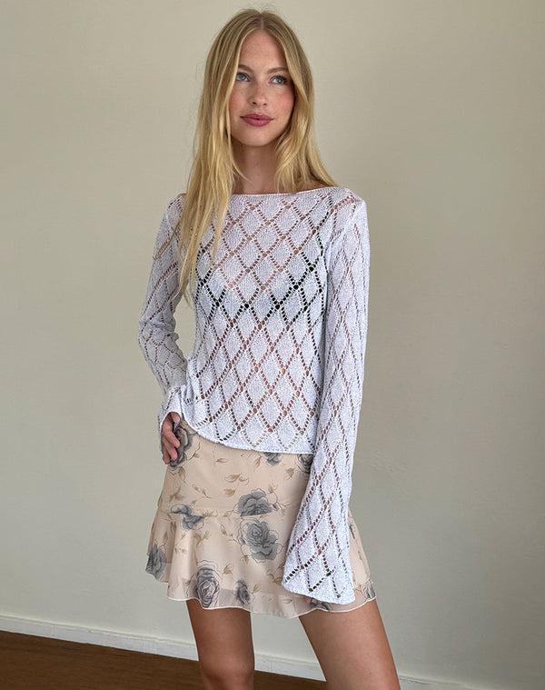 Motel Rocks Tate Jumper In Metallic Knit Silver