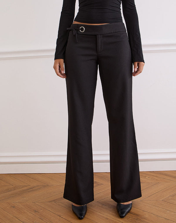 Motel Rocks Tova Tie Tailoring Trousers In Black