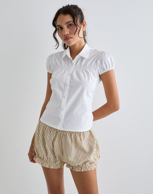 Motel Rocks Ulsan Fitted Shirt In White