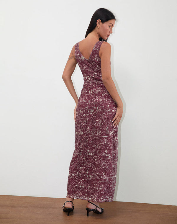 Motel Rocks Vatika Maxi Dress In Abstract Leo Spot