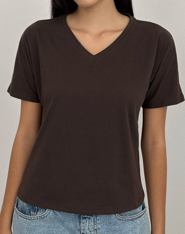 Motel Rocks Viman Top In Jersey Chocolate