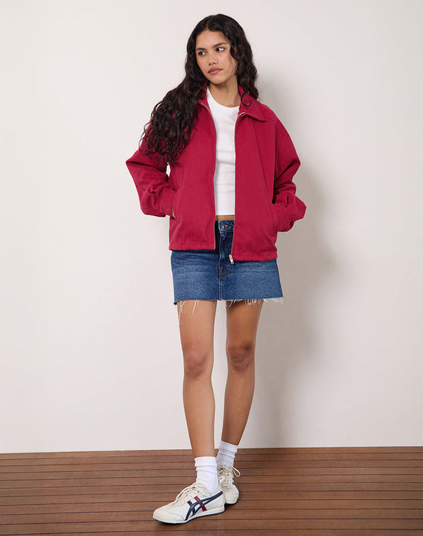 Motel Rocks Vita Bomber Jacket In Adrenaline Red
