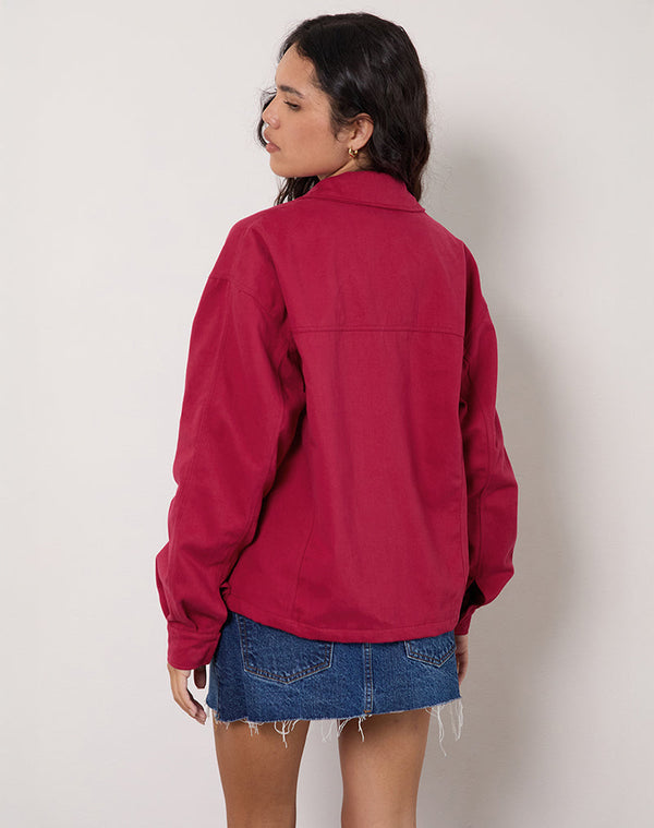Motel Rocks Vita Bomber Jacket In Adrenaline Red