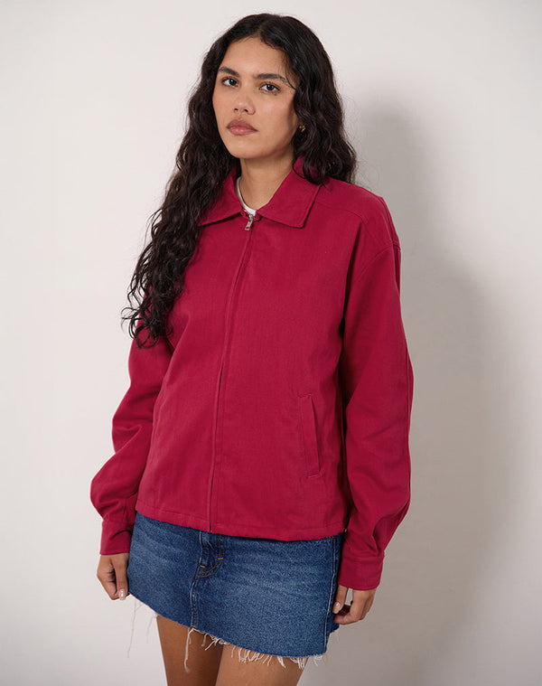 motel rocks Vita Bomber Jacket in Adrenaline Red