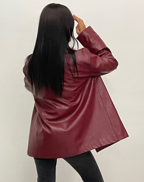 Motel Rocks Walta Jacket In PU Redwood