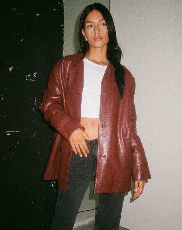 motel rocks Walta Jacket in PU Redwood