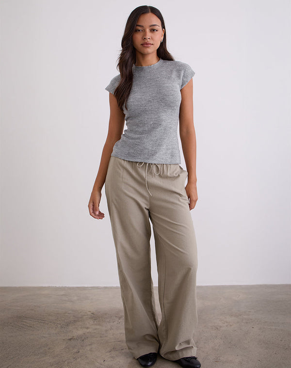 Motel Rocks Wasic Wide Leg Trouser In Biscotti