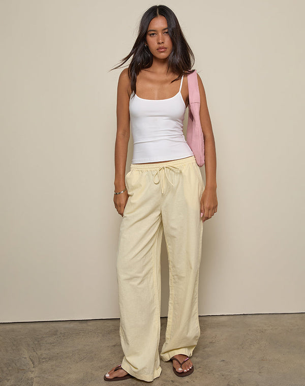 motel rocks Wasic Wide Leg Trouser in Lemon