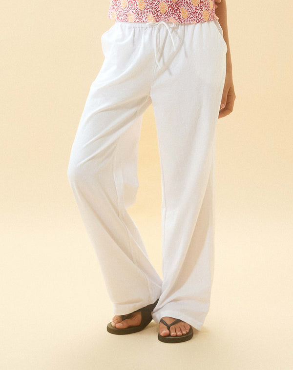 Motel Rocks Wasic Wide Leg Trouser In White