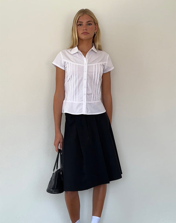 Motel Rocks Wilmot Blouse In White Poplin