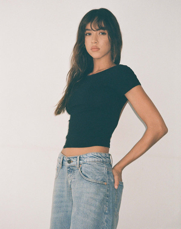 Motel Rocks Xiwang Crop Top In Black